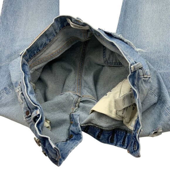 Moussy Vintage Odessa Wide Straight Leg Jeans 25 Light Blue Wash Button Fly - Picture 6 of 12